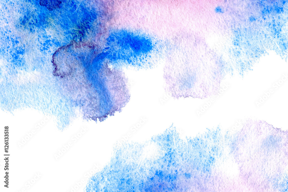 Abstract blue and pink watery frame.Aquatic backdrop.Ink drawing ...