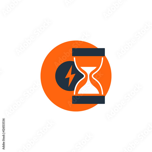 Delivery logistics serveces icon, fast time, sand glass