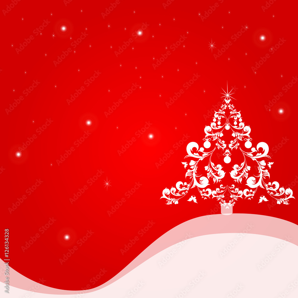 Christmas tree, red card Christmas tree, red card