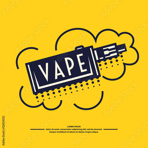 Drawing and poster of Electronic cigarette.