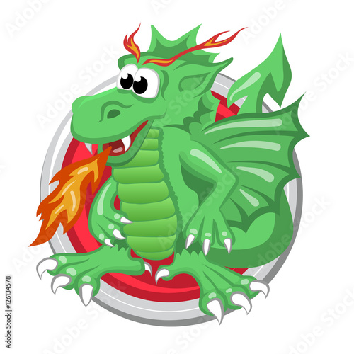 Dragon. Orient horoscope sign isolated in circle