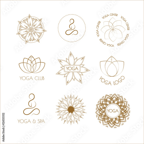 Vector boho yoga patterns