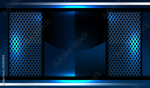Wallpaper Mural abstract metal blue template design, Vector Illustration Torontodigital.ca