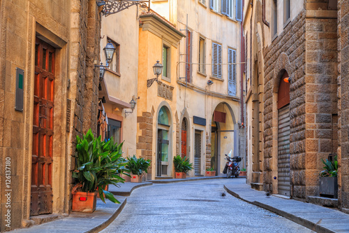 Charming narrow streets of Florence town photo