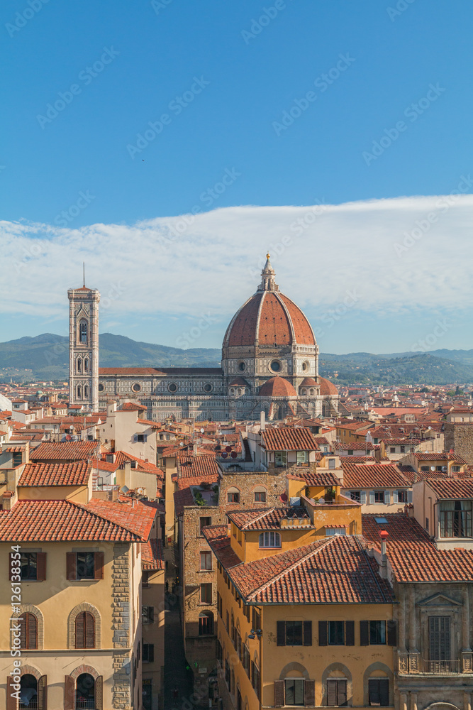 Panorama of the Florence city and the Cathedral Santa Maria del