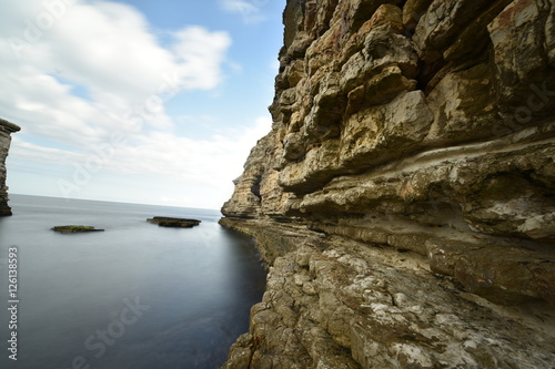 beautiful rocks on the sea with long expsoure © murattellioglu