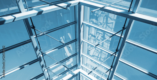 Bilde på lerret Internal structure of glass roof