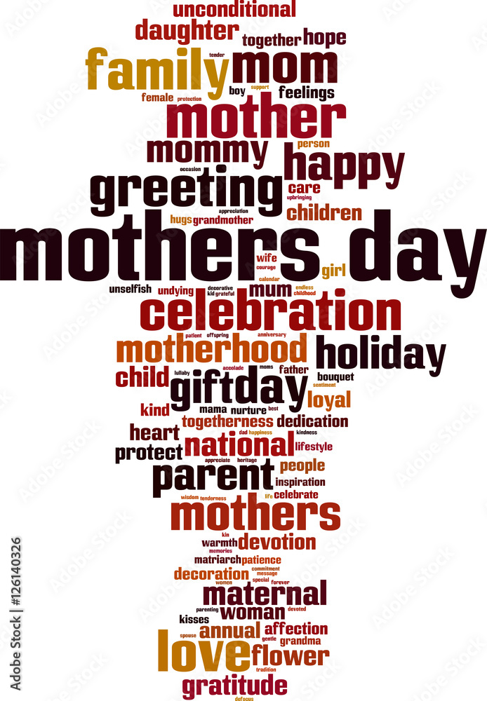 Mother's day word cloud concept. Vector illustration