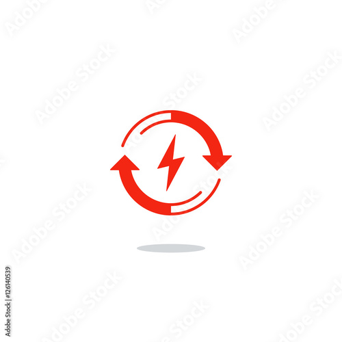 Electric battery charge concept, auto accumulator icon, energy efficiency