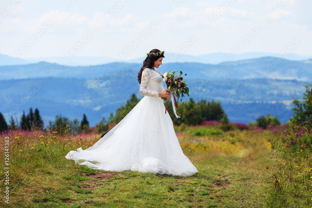 A walk in the mountains. The concept of marriage and lifestyle. A walk in the mountains. The concept of marriage and lifestyle.