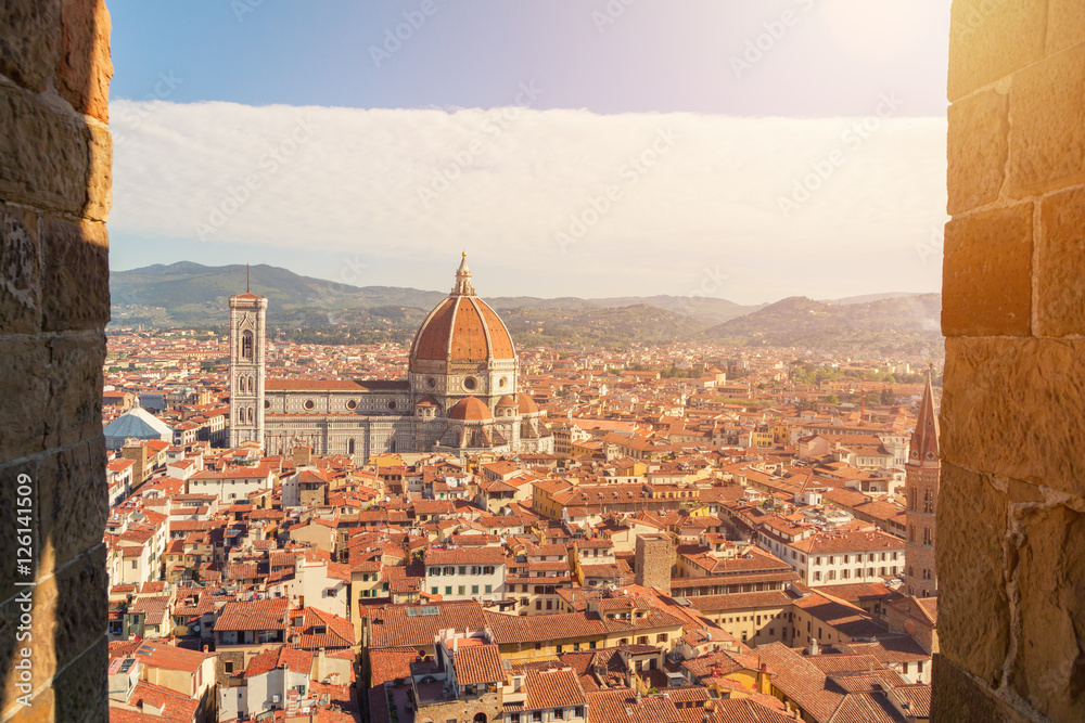 Obraz premium Panorama of the Florence city and the Cathedral Santa Maria del
