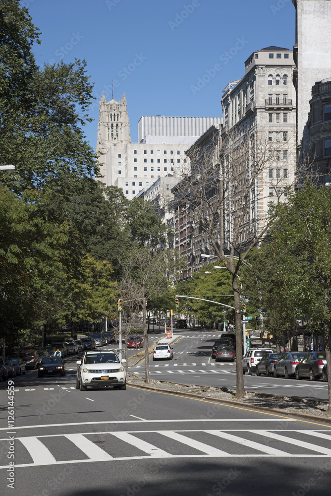 Upper West Side New York USA - October 2016 - Riverside Drive a residential area of NYC