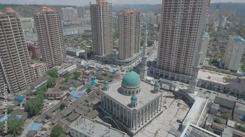 Drone flight mosque, Islam in China photo