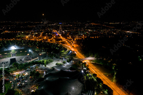 München bei Nacht von oben