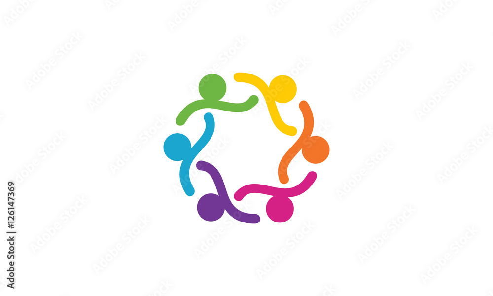 Obraz premium Social Community Network Team Logo Image Vector