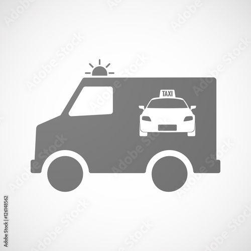 Isolated ambulance furgon icon with  a taxi icon
