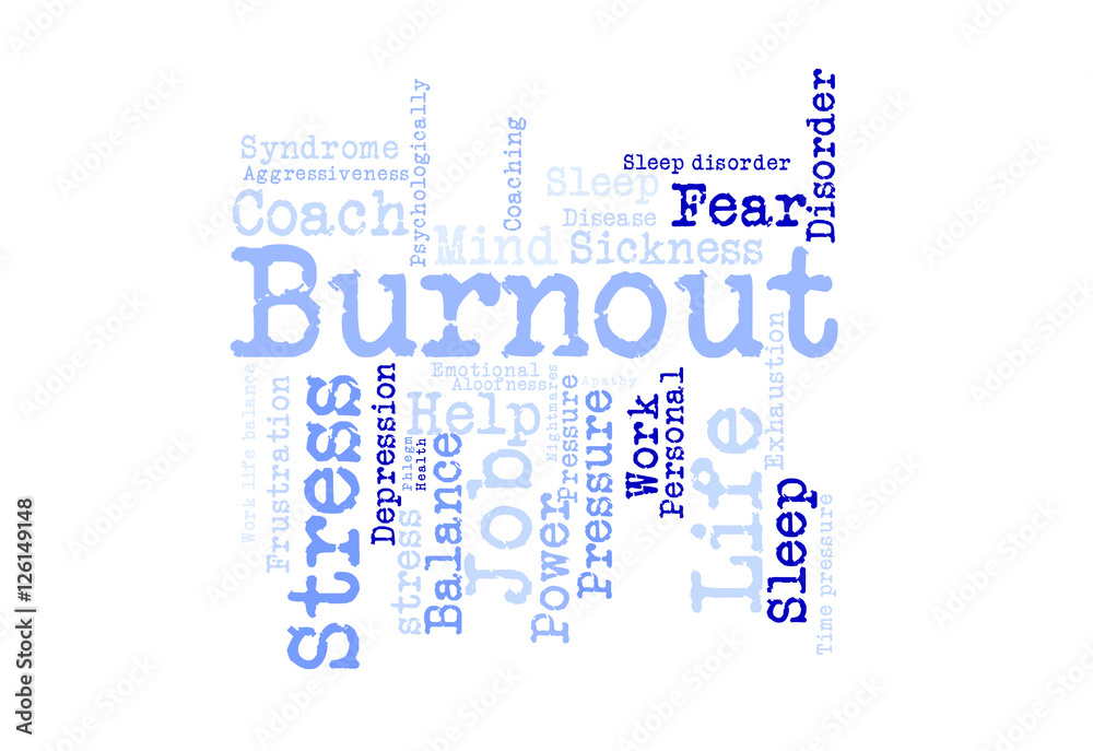 Obraz premium Burnout word cloud