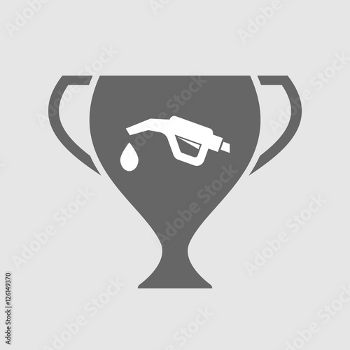 Isolated award cup icon with  a gas hose icon