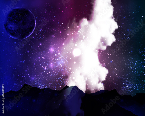 Milky Way Galaxy in the starry night sky