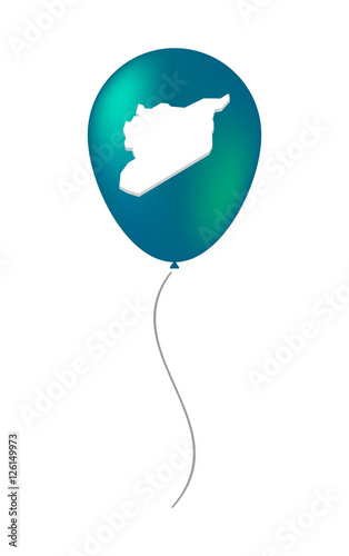 Isolated air balloon with  the map of Syria