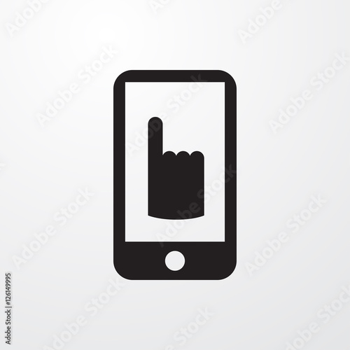 hand on smartphone icon ill...