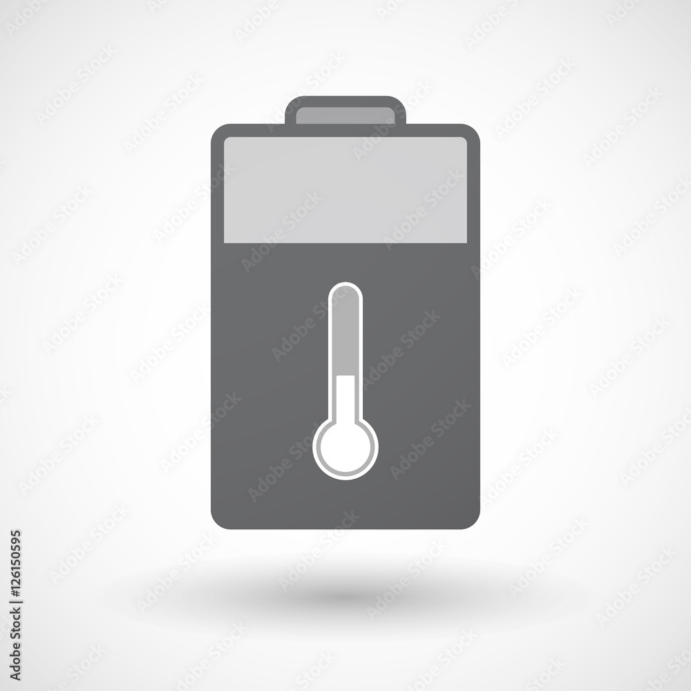 Isolated battery icon with a thermometer icon Isolated battery icon with a thermometer icon