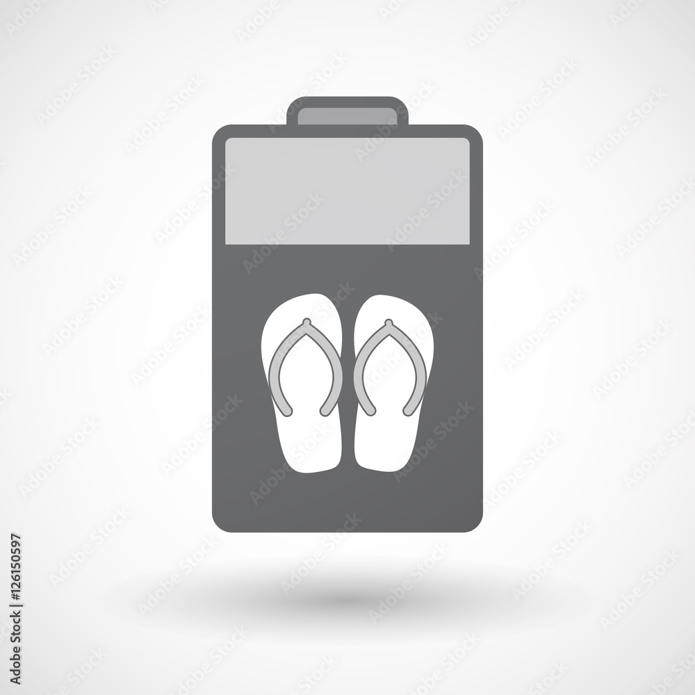 Isolated battery icon with a pair of flops Isolated battery icon with a pair of flops