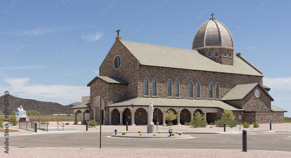 Our Lady of Solitude Monastery in Tonopah, Arizona. Stock Photo Adobe