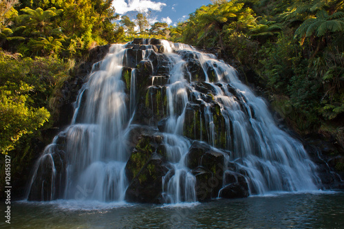 Beautiful waterfalls at town of Waihi  North island of New Zealand