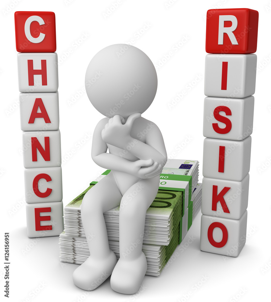 3d Männchen überlegt wohin das Geld investieren. Stock-Illustration ...