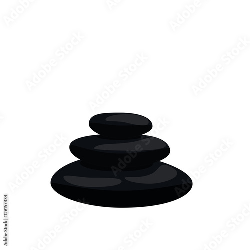 wellness spa stonetherapy black stones isolated vector illustration