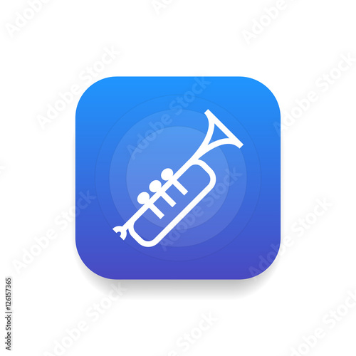 Trumpet icon vector, clip art. Also useful as logo, square app icon, silhouette and illustration.