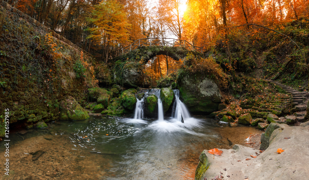 Fototapeta premium Automne enchanté sur la cascade de Schiessentumpel