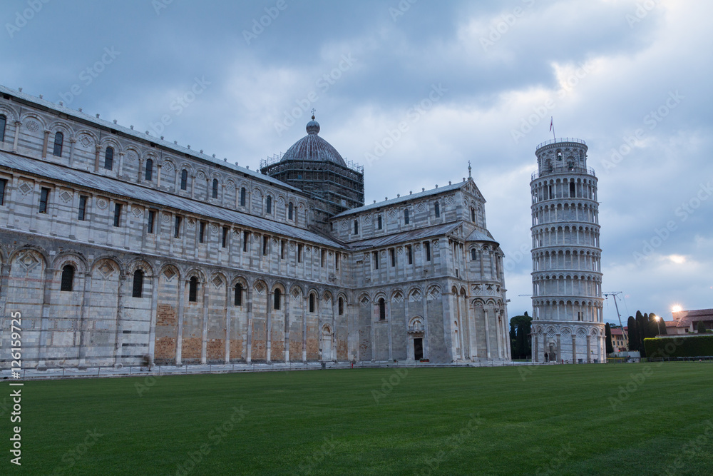 Leaning tower of Pisa in morning