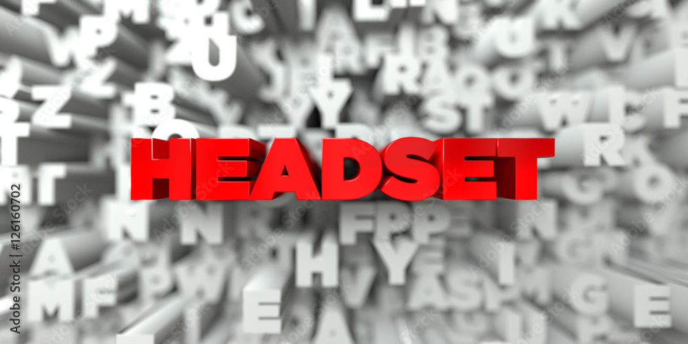 HEADSET - Red text on typography background - 3D rendered royalty free stock image. This image can be used for an online website banner ad or a print postcard. HEADSET - Red text on typography background - 3D rendered royalty free stock image. This image can be used for an online website banner ad or a print postcard.