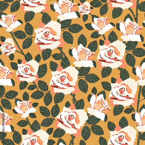 Fototapeta Naklejka Na Ścianę i Meble -  Seamless pattern with roses.Colorful floral print.Textile texture