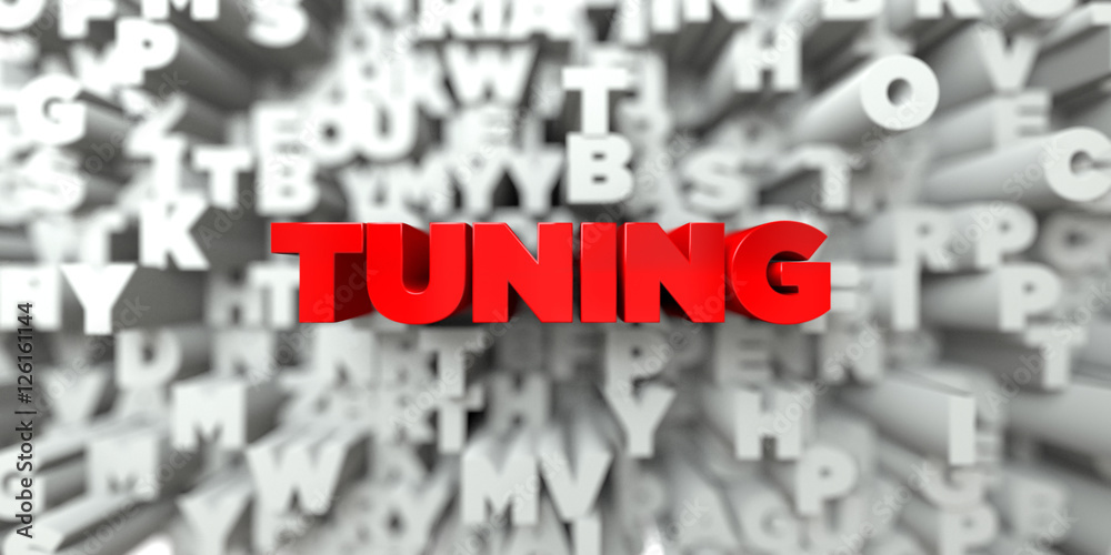 TUNING - Red text on typography background - 3D rendered royalty free stock image. This image can be used for an online website banner ad or a print postcard. TUNING - Red text on typography background - 3D rendered royalty free stock image. This image can be used for an online website banner ad or a print postcard.