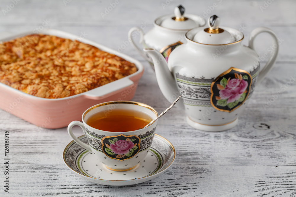 Delicious tart with Tea Delicious tart with Tea