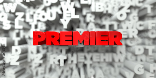 Valokuva PREMIER -  Red text on typography background - 3D rendered royalty free stock image