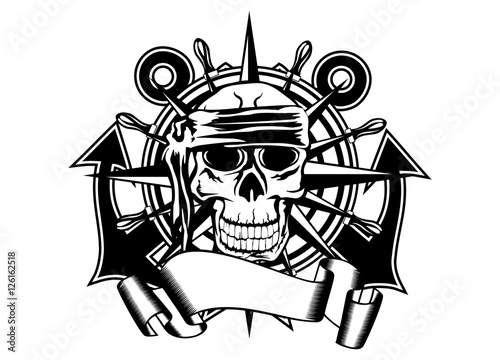 steering whell and skull