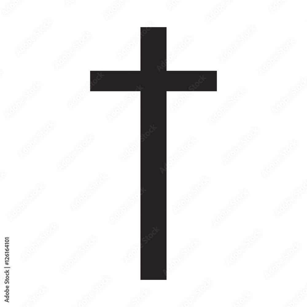 Print vector illustration black cross on a white background
