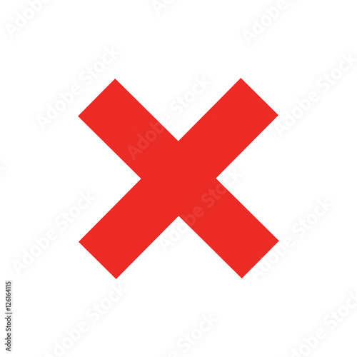 Print Vector illustration of a red cross on a white background