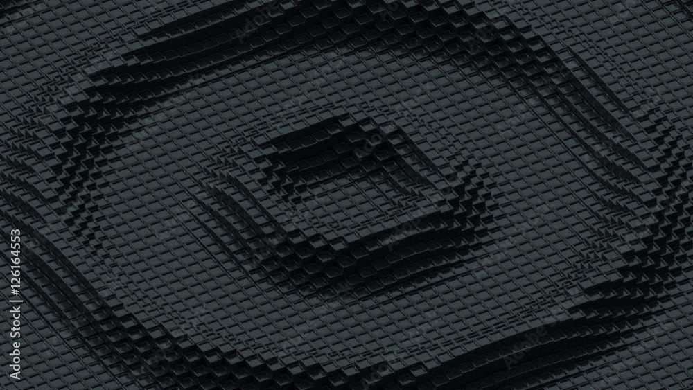 Ripples of small black cubes.