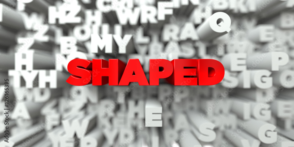 SHAPED - Red text on typography background - 3D rendered royalty free stock image. This image can be used for an online website banner ad or a print postcard. SHAPED - Red text on typography background - 3D rendered royalty free stock image. This image can be used for an online website banner ad or a print postcard.