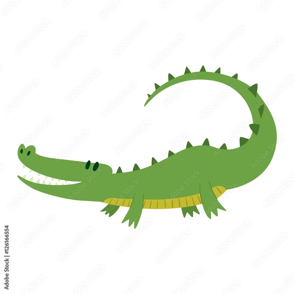 Fototapeta premium Cute crocodile character vector