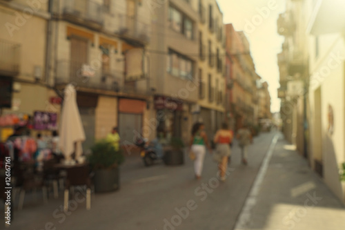 Blurred city street background