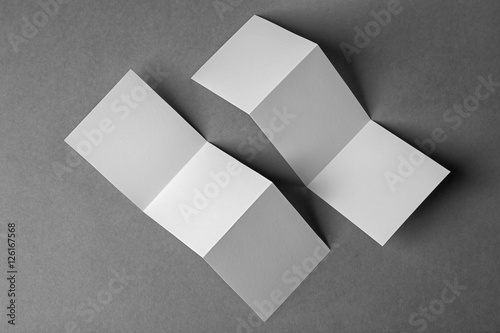 Blank booklets on grey background