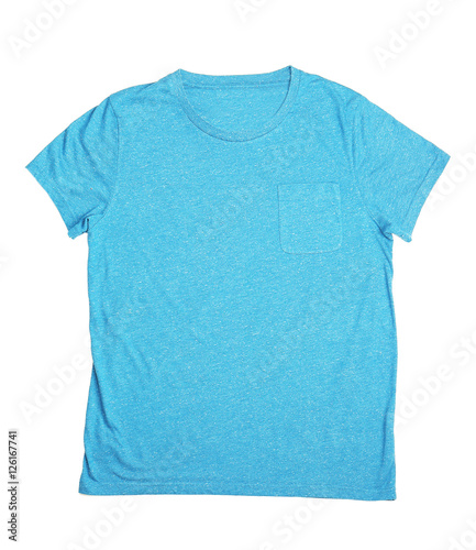 Blank blue t-shirt on white background © Africa Studio