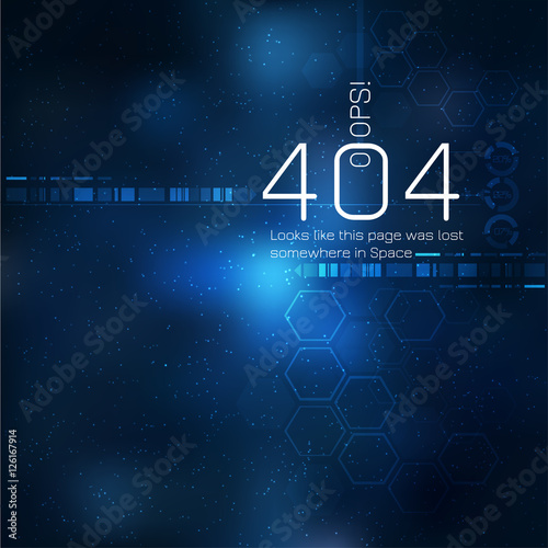 Error page template with cosmos and space background