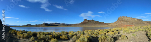 Scenic Nevada landscape with tranquil lake panoramic